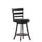 Flash Furniture Zerrick Commercial Wood Classic Ladderback Swivel Counter Stool w/Black LeatherSoft Seat, Espresso ES-UN3-24-ESP-GG - alternate 5